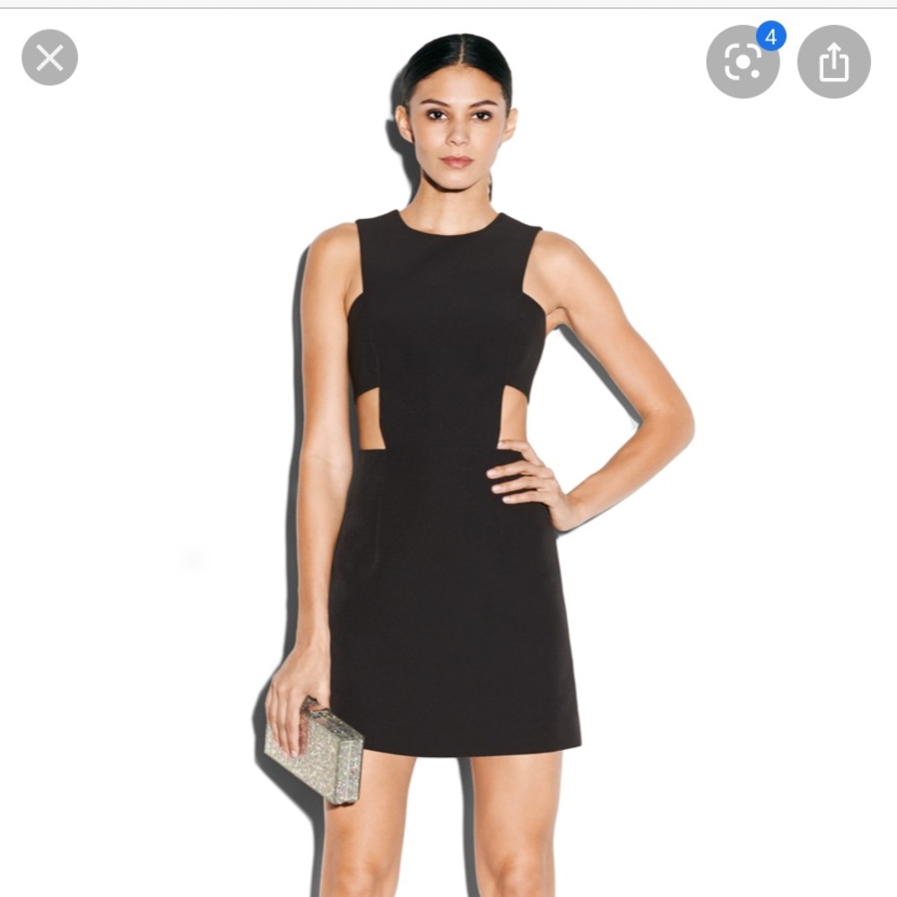 Milly Cut Out Mini Dress in Black